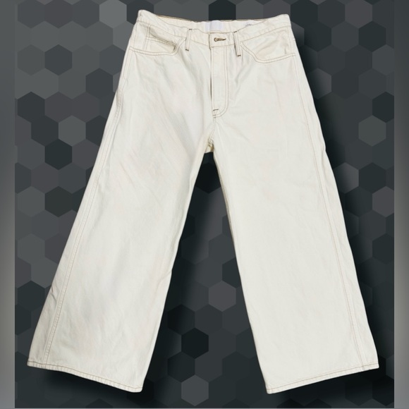 Frame Denim Denim - Frame Denim Le Italien White Wide Crop Pants